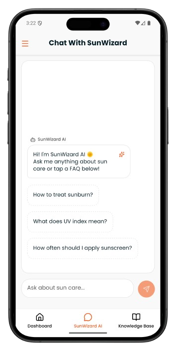 SunWizard Chatbot mockup alternate